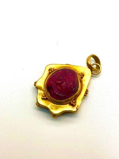 Bochic "Roman" Collier pendentif en or pur vieux Garant en or 18 carats