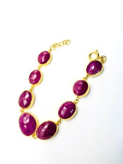Bochic “Rough Cut” Natural Red African Rubies Set In 18K Gold & Silver