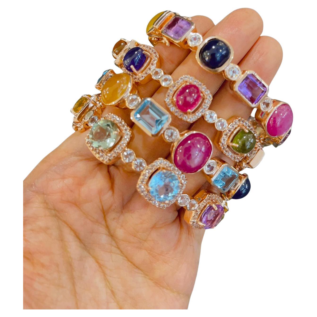 Bochic set Off 4 bracelets Capri en or et argent 18 carats