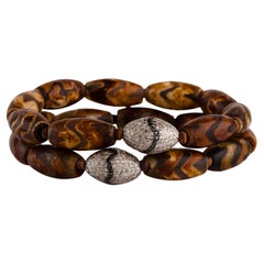 Bochic Vintage Agate and Diamond Bracelet