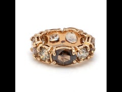 Bochic “Vintage” Fancy Chocolate, Greenish Diamond 18K Rose Gold Band Ring
