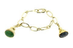 Bochic Vintage Jade Charm Link Bracelet
