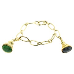 Bochic Vintage Jade Charm Link Bracelet