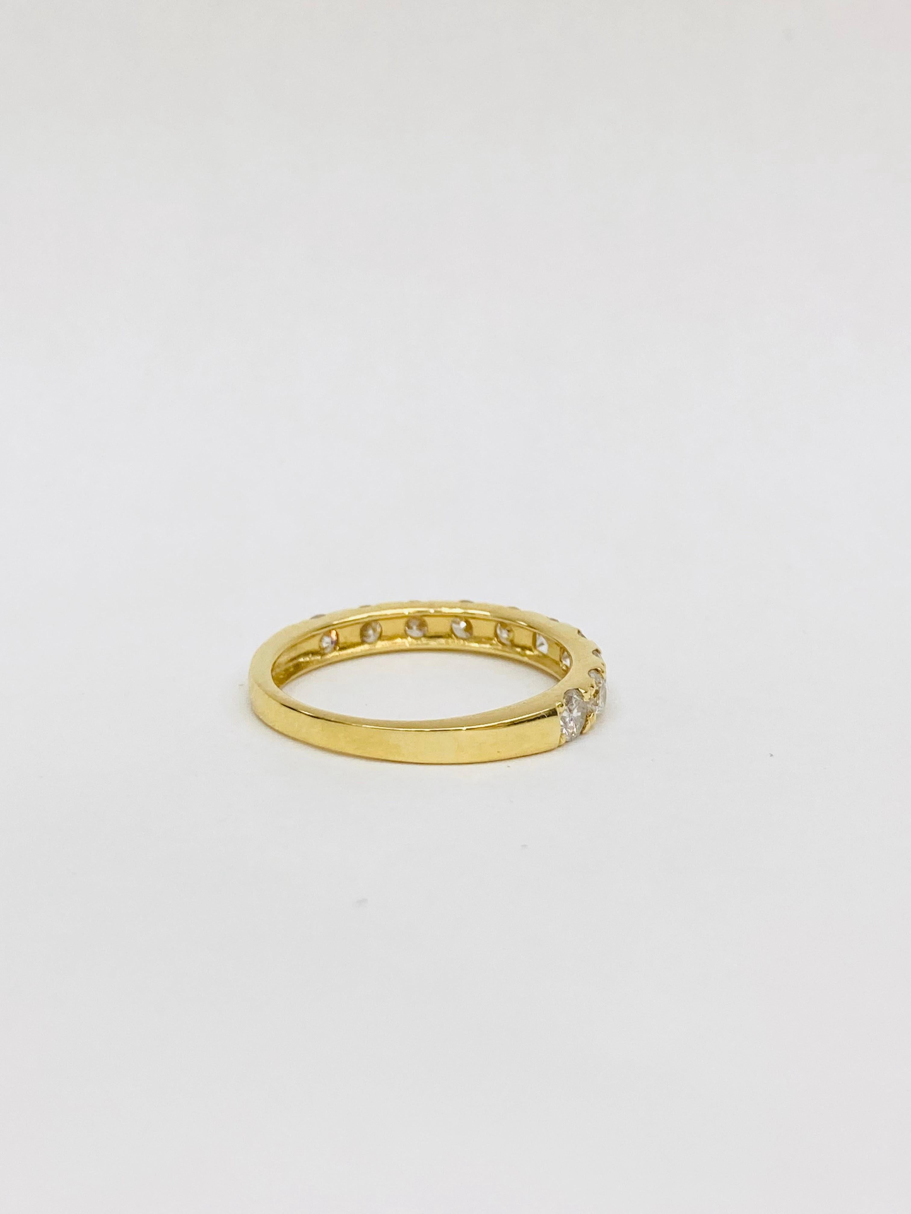 Round Cut Bochic “Vintage Retro” Eternity 18K Gold & Round Shape Diamonds Ring  For Sale