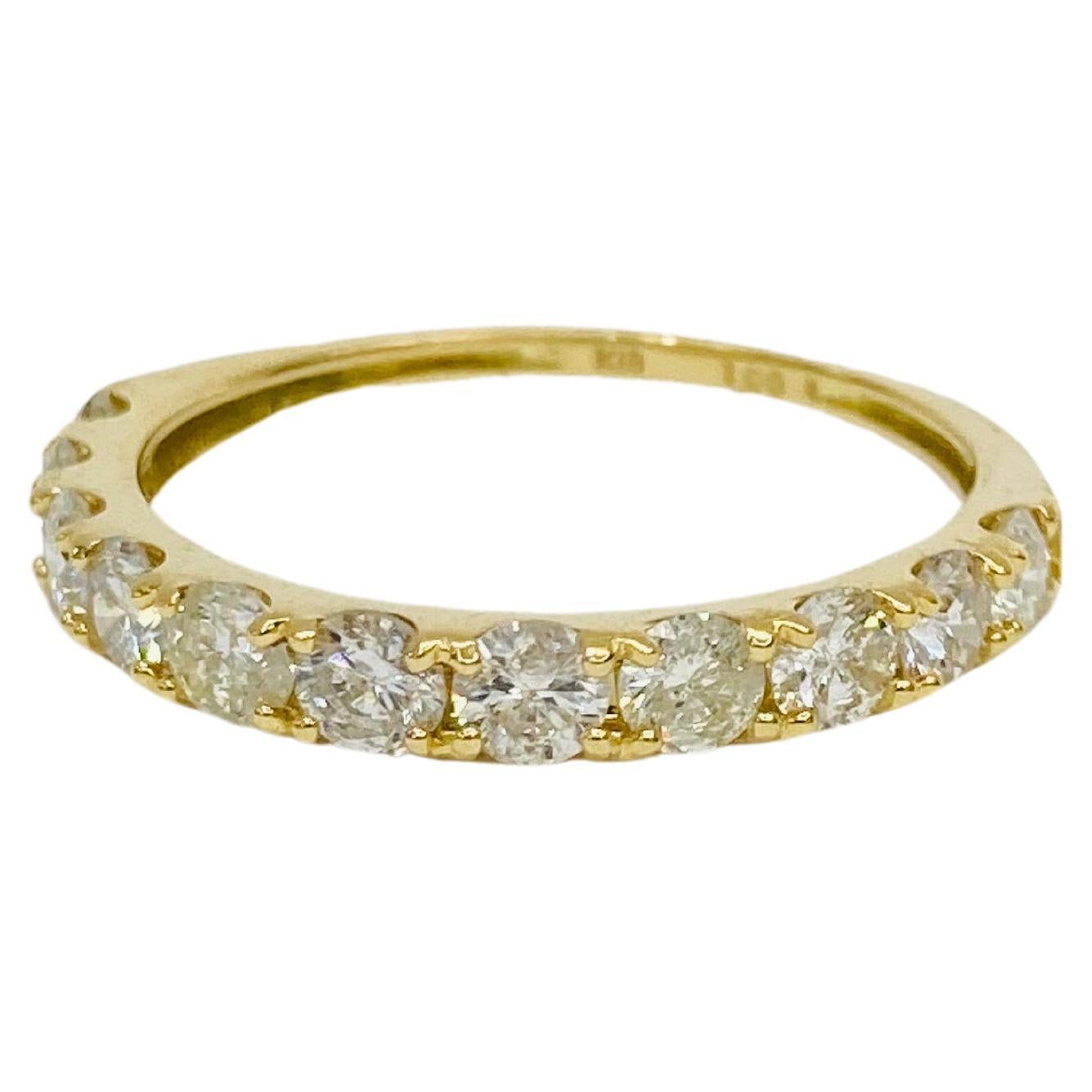 Bochic “Vintage Retro” Eternity 18K Gold & Round Shape Diamonds Ring  For Sale