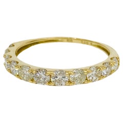 Bague d'éternité rétro Bochic vintage en or 18 carats et diamants de forme ronde 