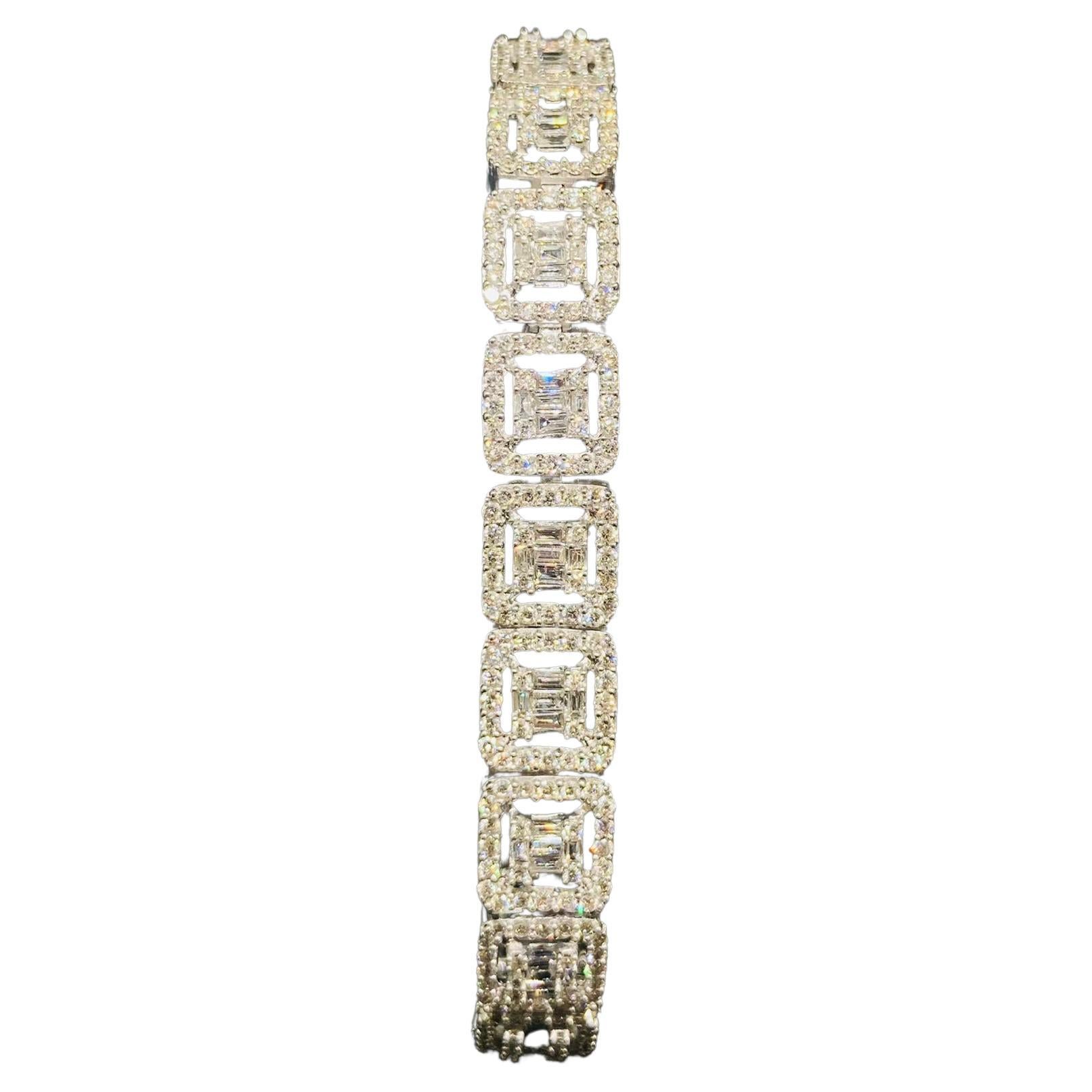 Bochic “Vintage Retro” Emerald cut Diamonds Set In 18K Gold  
Natural Diamonds - 3.40 Carat 
G color 
VS clarity
13.42 gram 

This tennis Bracelet  is from the 