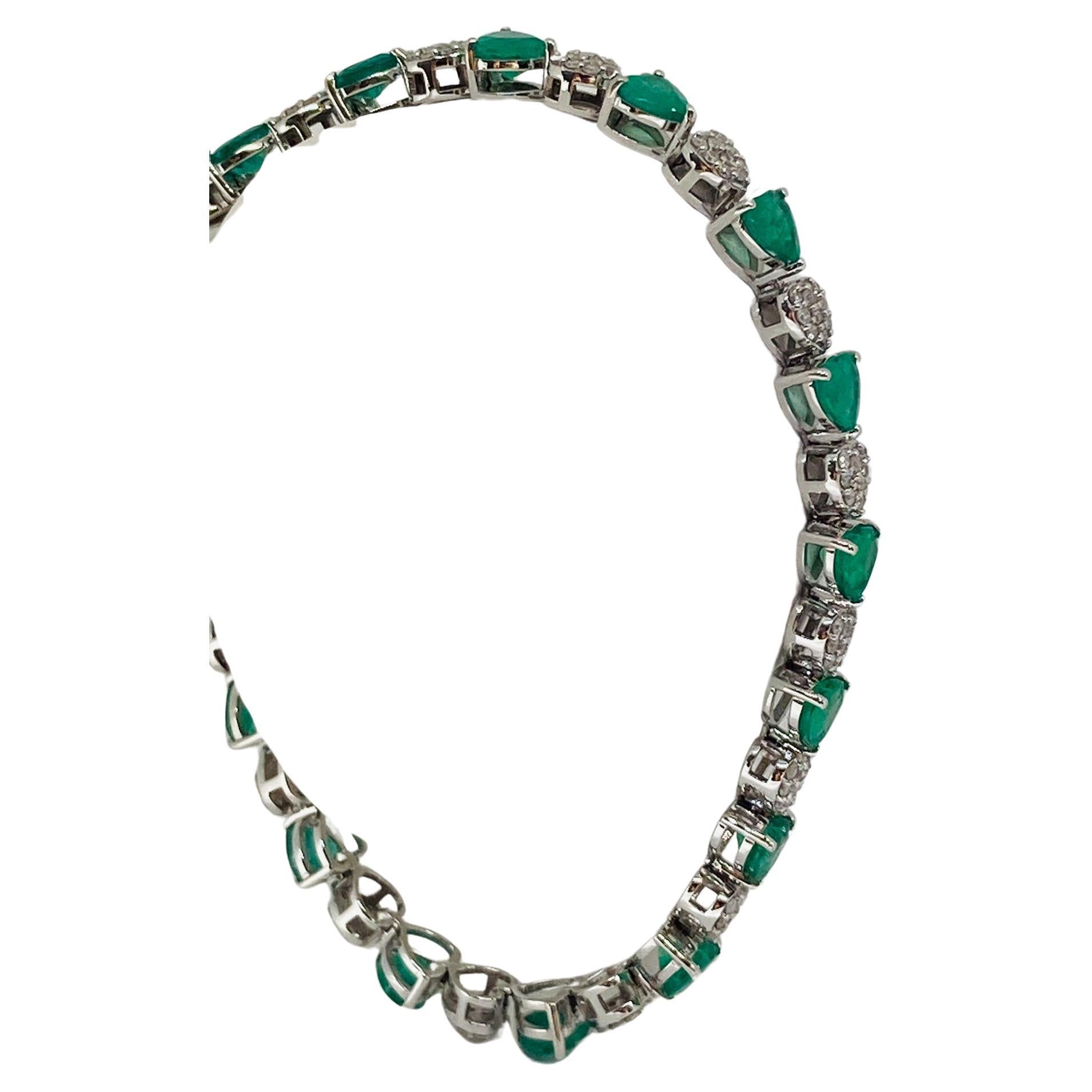 Bochic “Vintage Retro” Oval Natural Emeralds & Diamonds Set In 18K Gold  

This tennis Bracelet  is from the 