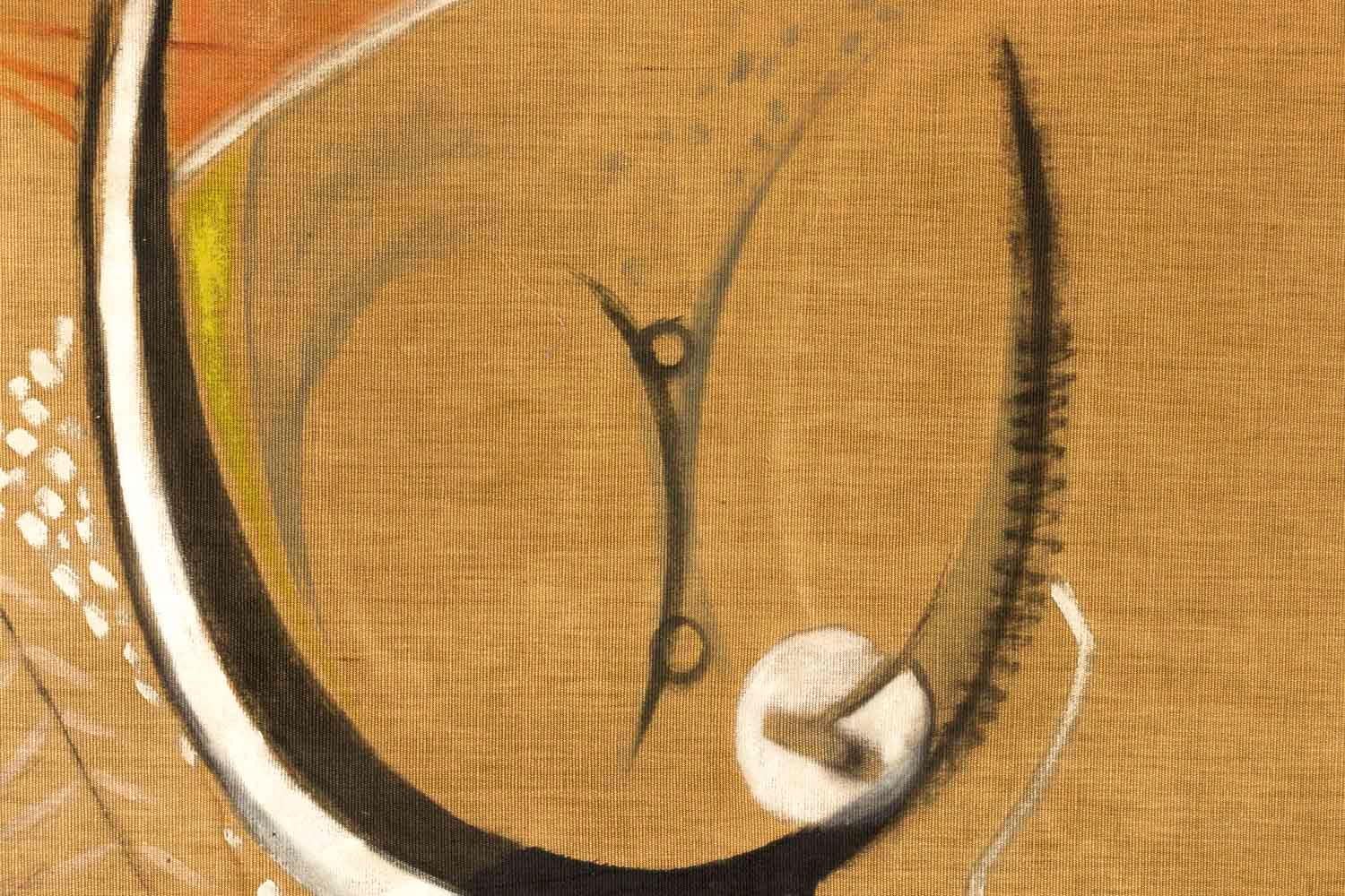 Mid-Century Modern Bocian, Abstract Composition, Mixed Technique on Canvas, 1949