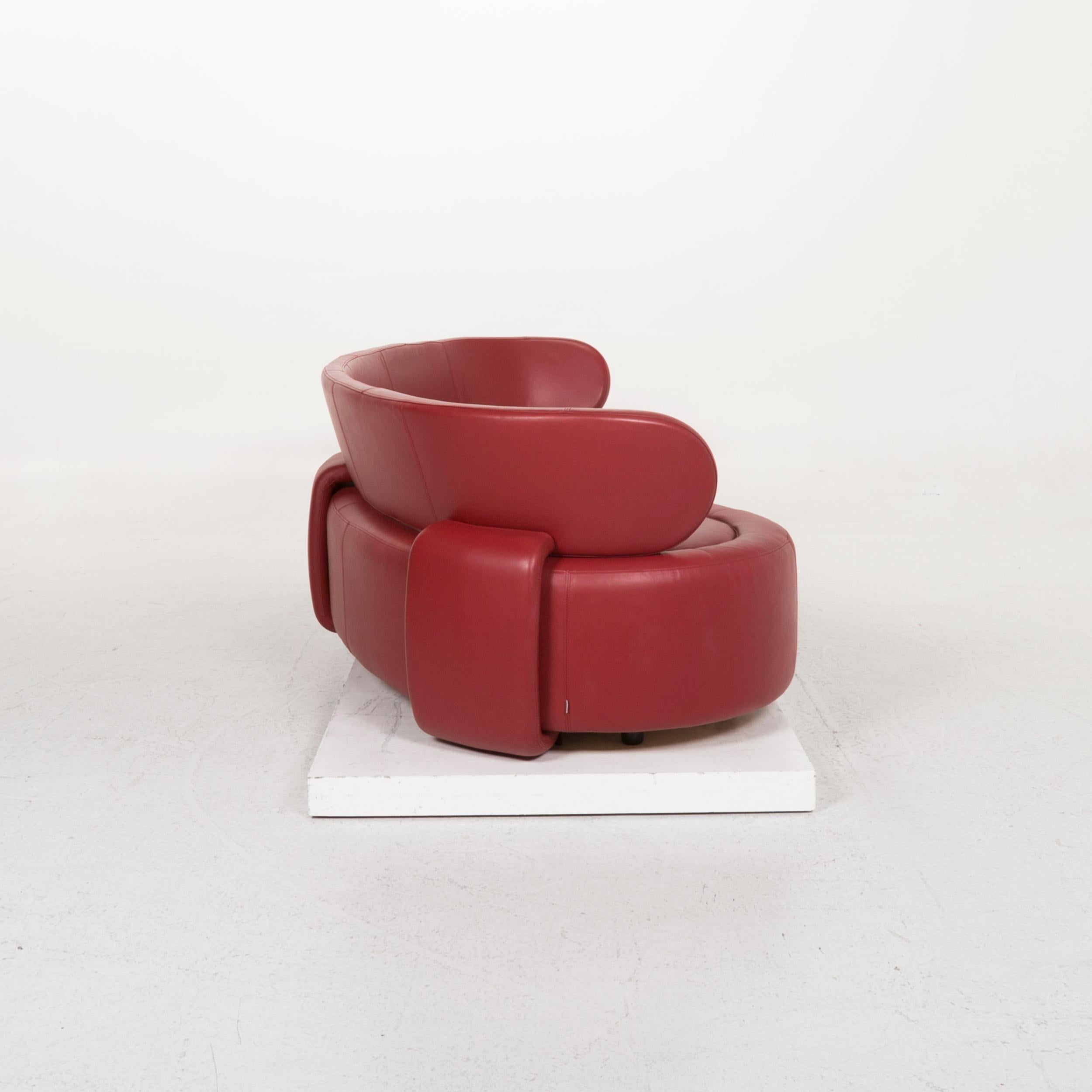 Boconcept Alpha Leather Sofa Red Two-Seat For Sale 4
