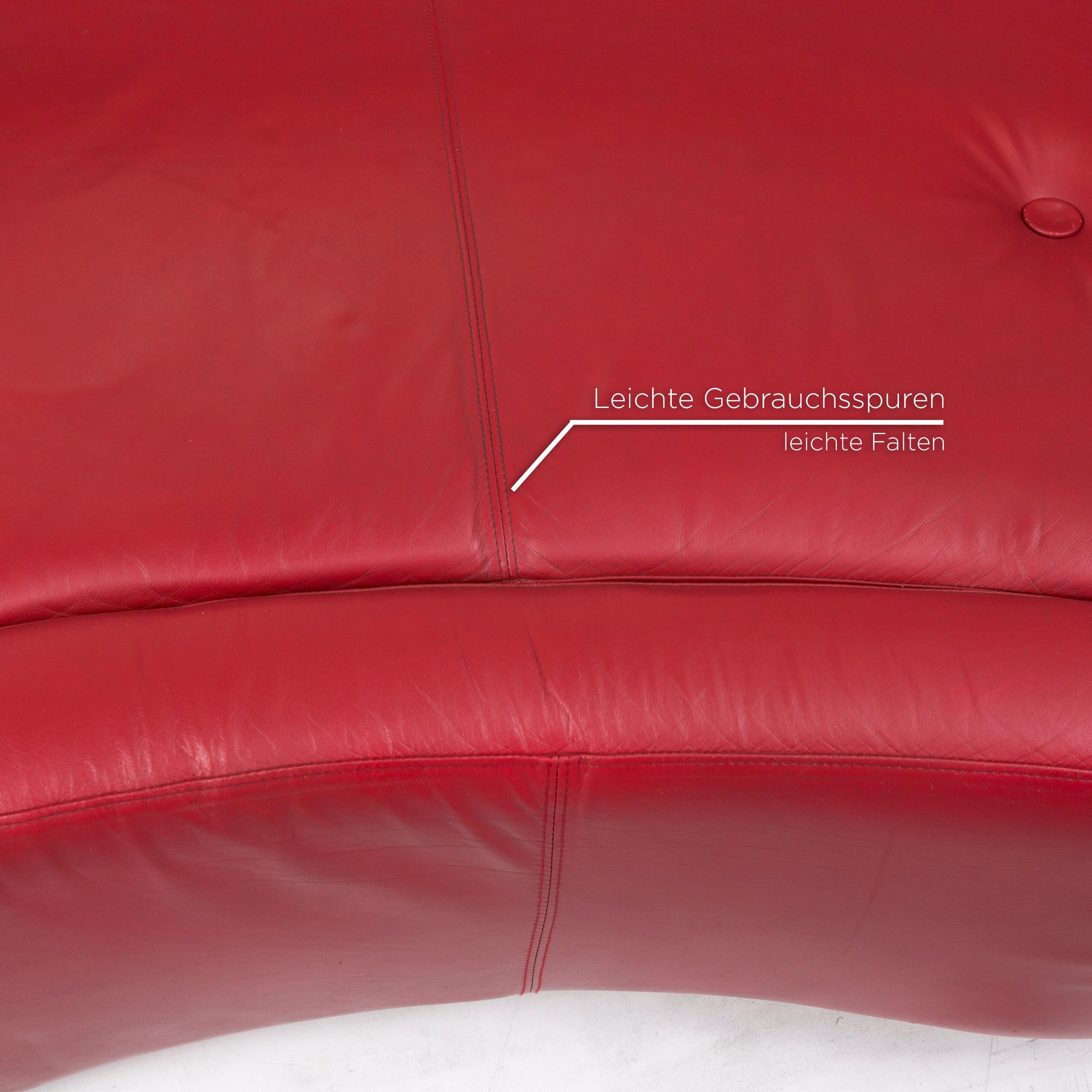 Boconcept Alpha Leather Sofa Red Two-Seat In Good Condition For Sale In Cologne, DE
