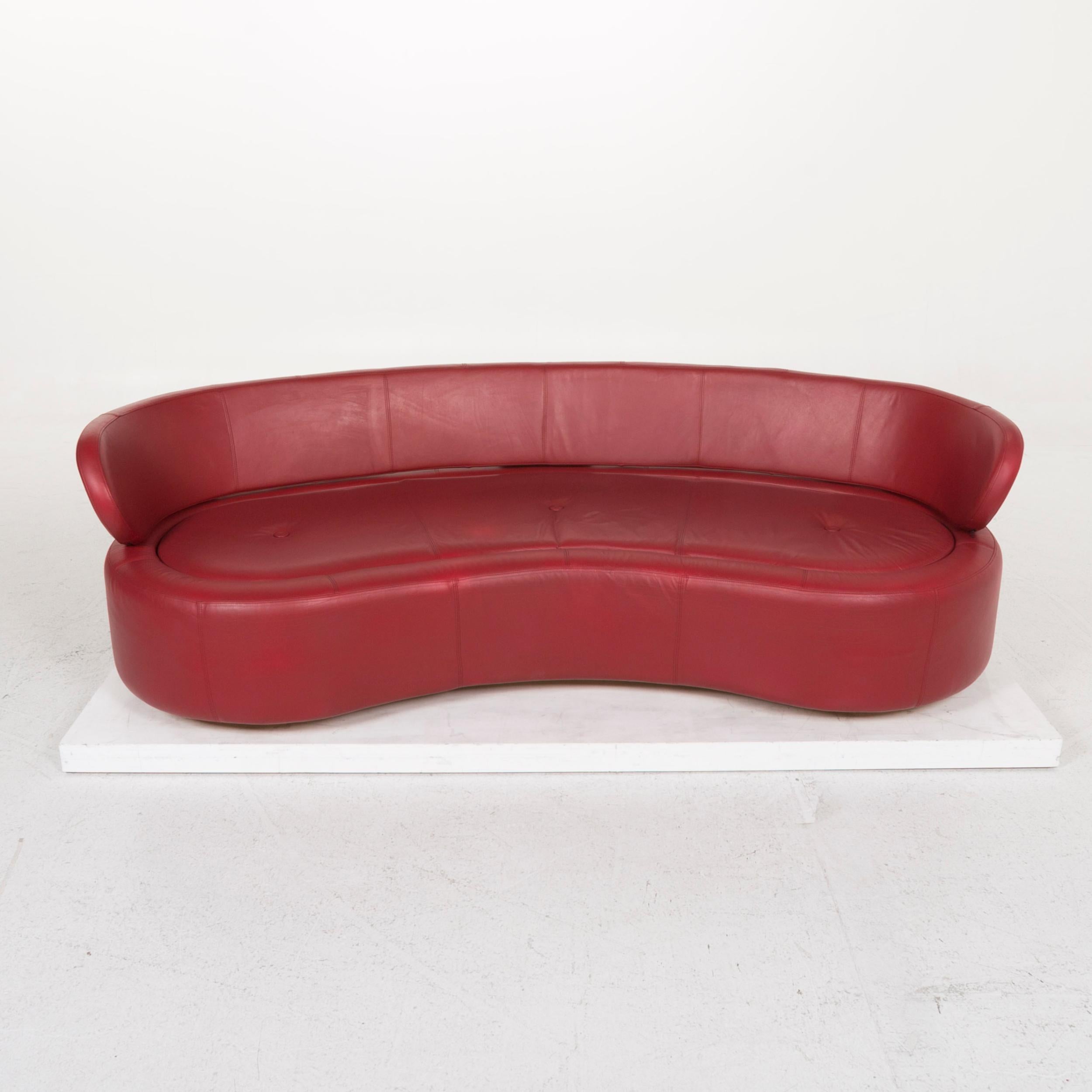 Boconcept Alpha Leather Sofa Red Two-Seat For Sale 3