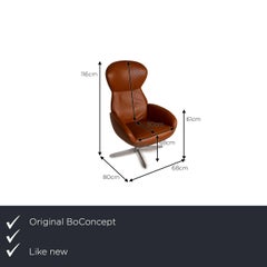 BoConcept Athena Relax Leather Armchair Brown Incl. Stool