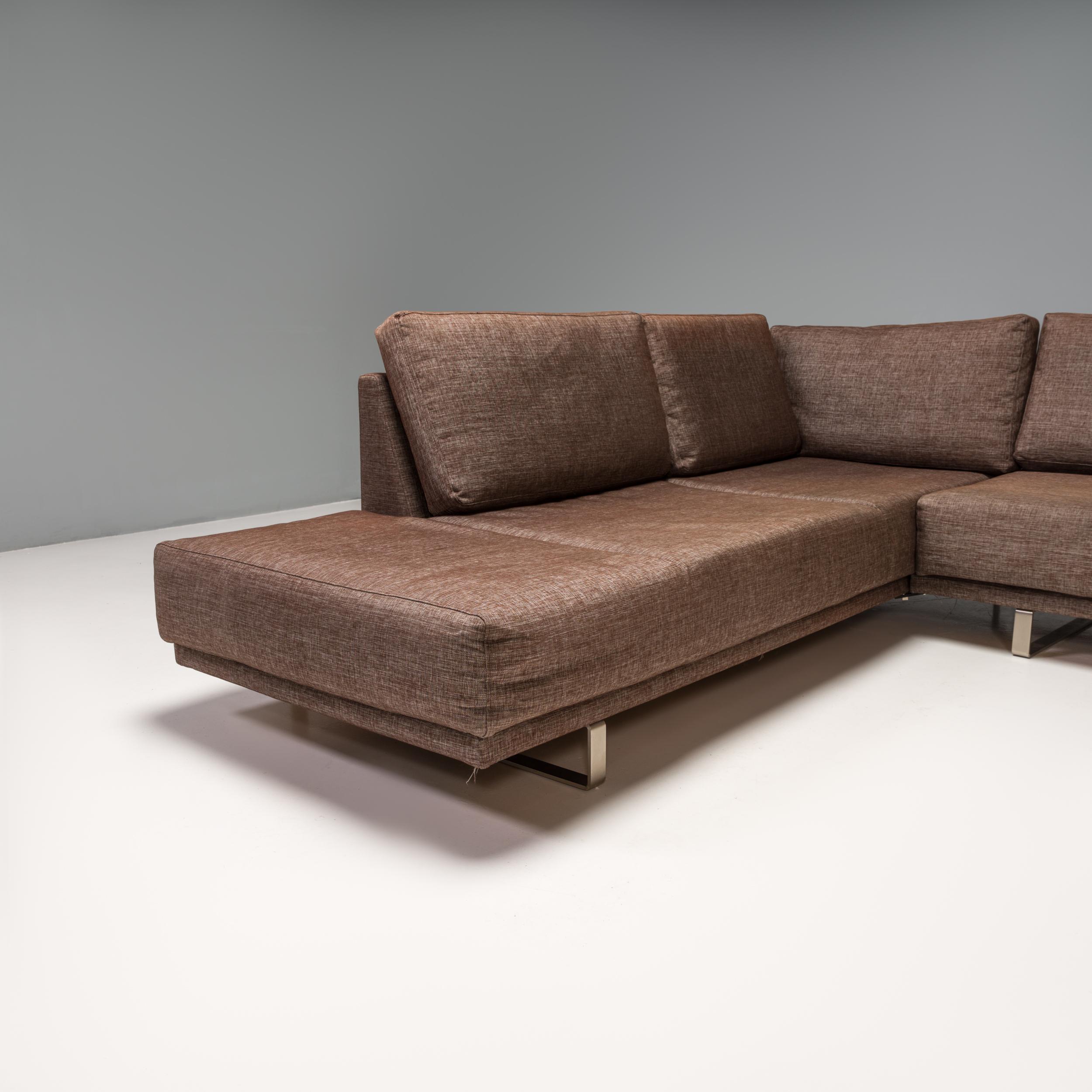 Danish BoConcept Brown Fabric Corner Sofa