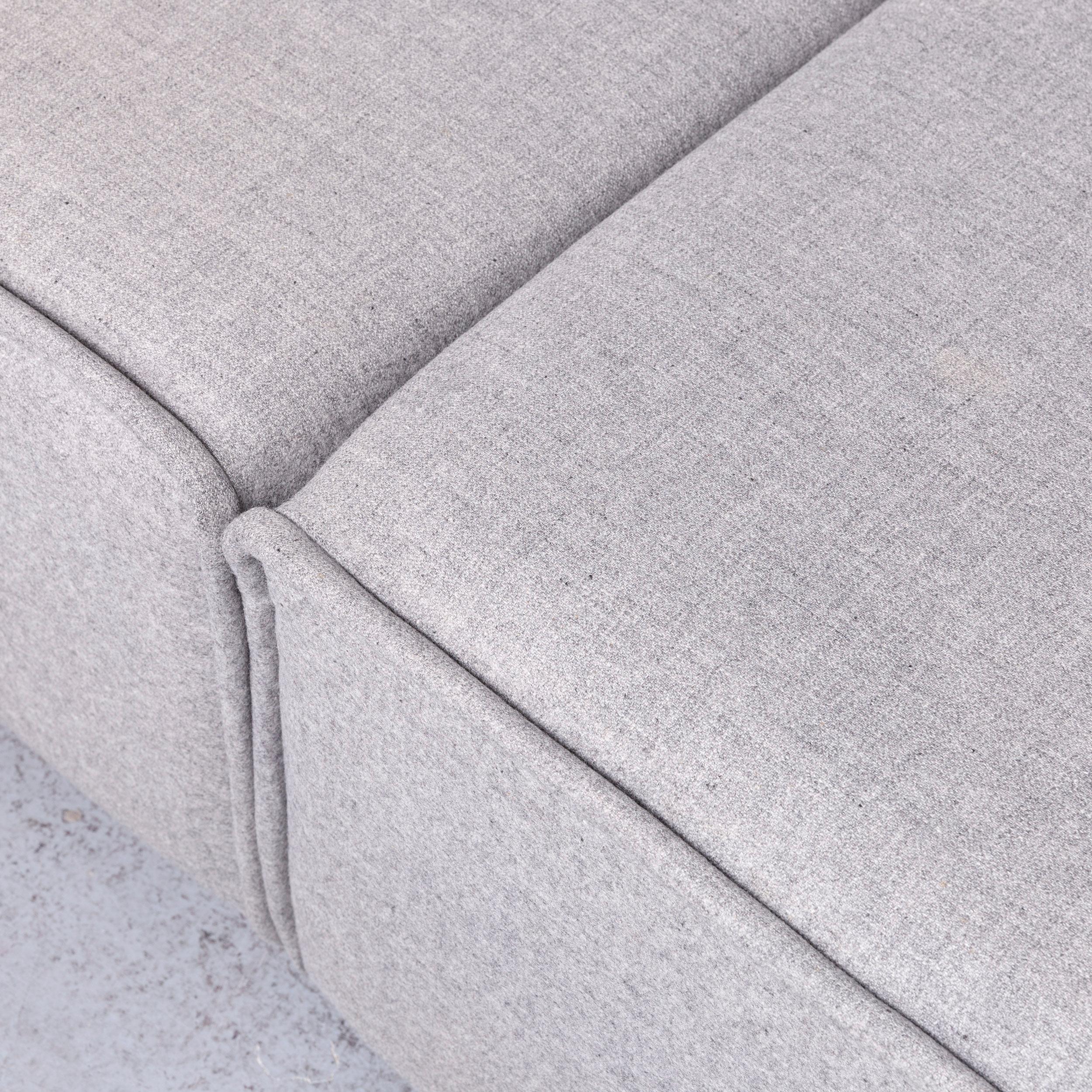 Leather BoConcept Carmo Designer Sofa Grey Grey Three-Seat Couch