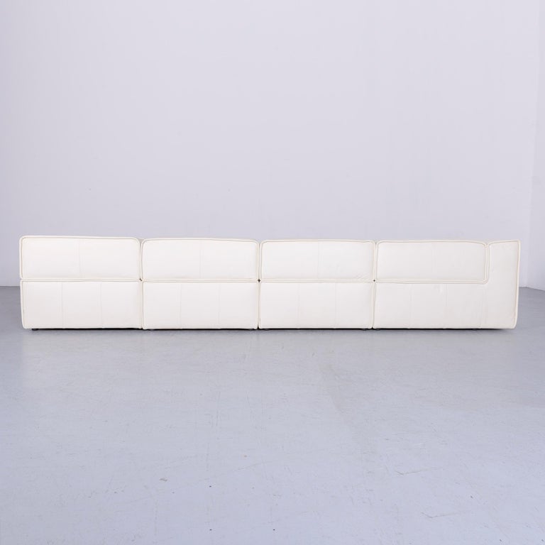 Boconcept Carmo Designer Sofa White Leather FiveSeat Couch For Sale at