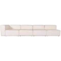 Boconcept Carmo Designer Sofa White Leather Five-Seat Couch
