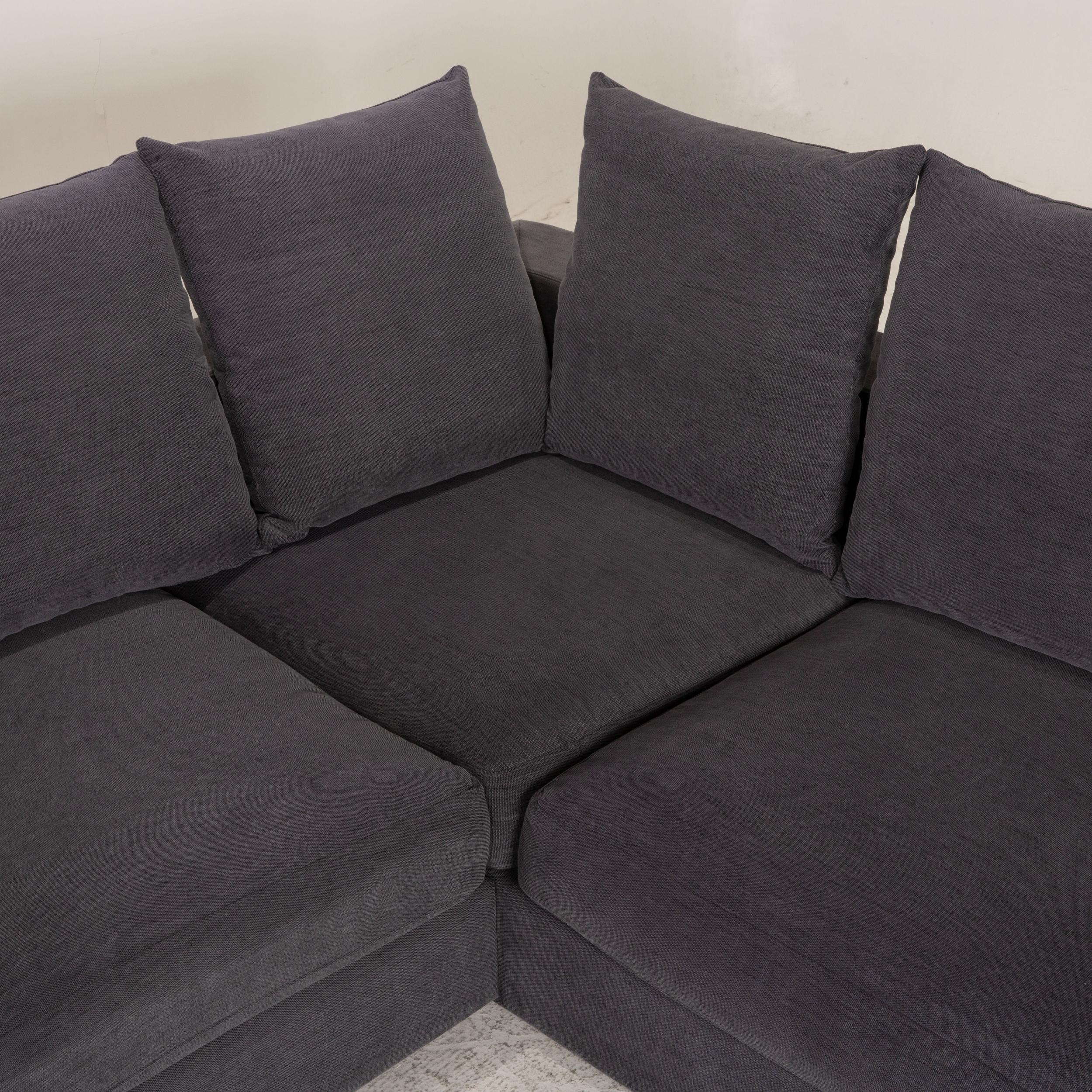 BoConcept Cenova Fabric Sofa Dark Gray Corner Sofa Couch In Good Condition In Cologne, DE