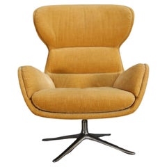 BoConcept Corduroy Yellow Chair with Swivel Function