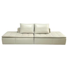 Used BoConcept Cream Leather Mezzo Modular Sofa Units, Set of Two