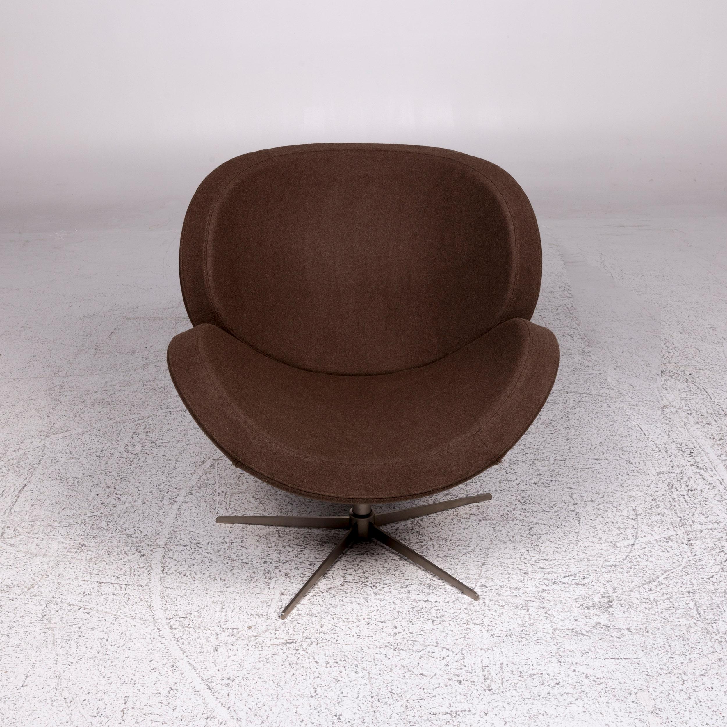 Modern BoConcept Designer Fabric Armchair Brown Swivel Chair