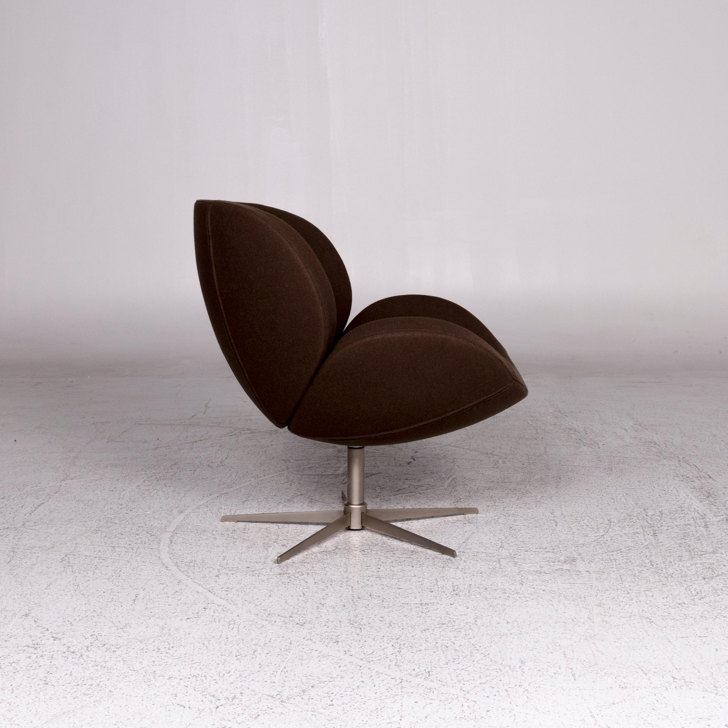 Lithuanian BoConcept Designer Fabric Armchair Brown Swivel Chair