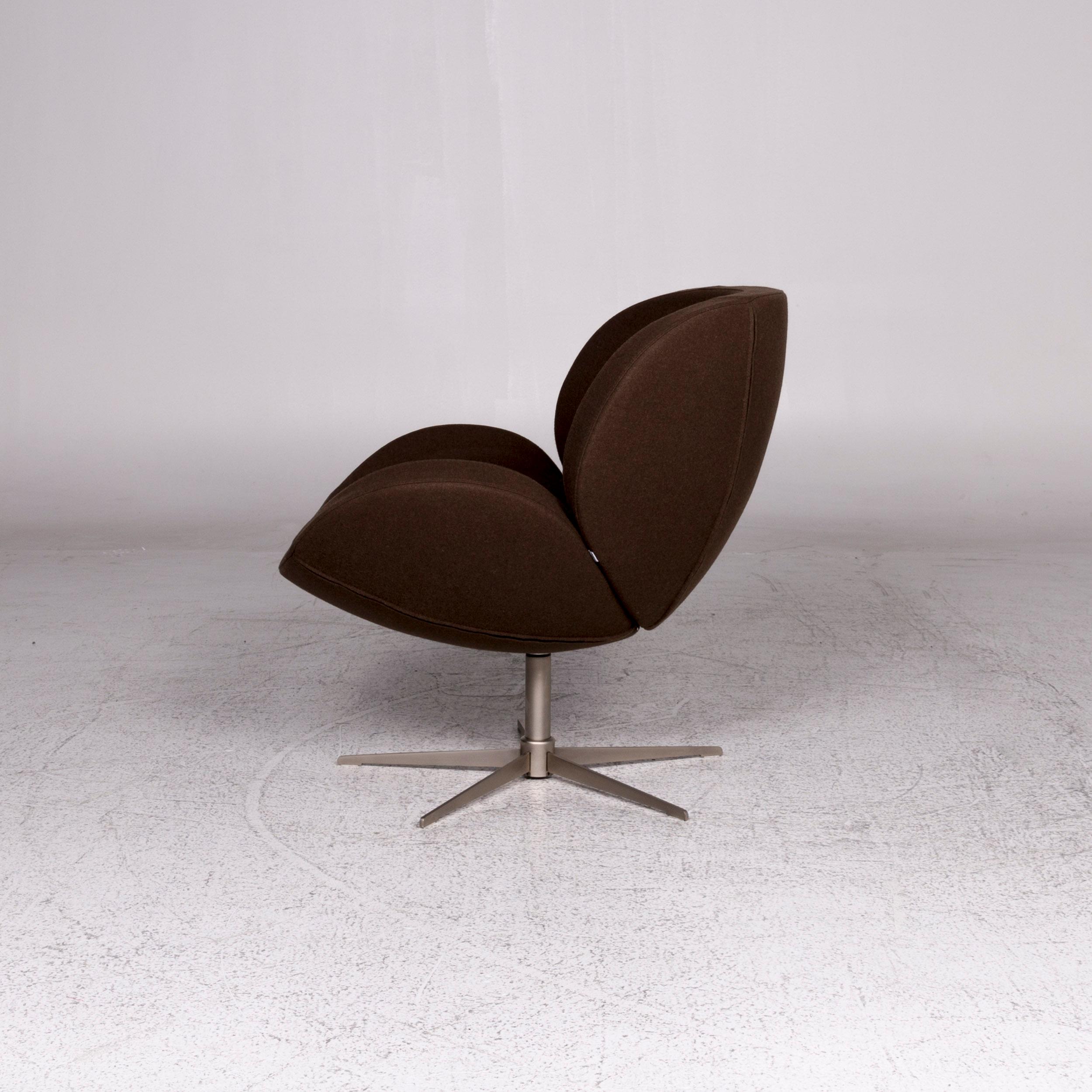 Contemporary BoConcept Designer Fabric Armchair Brown Swivel Chair