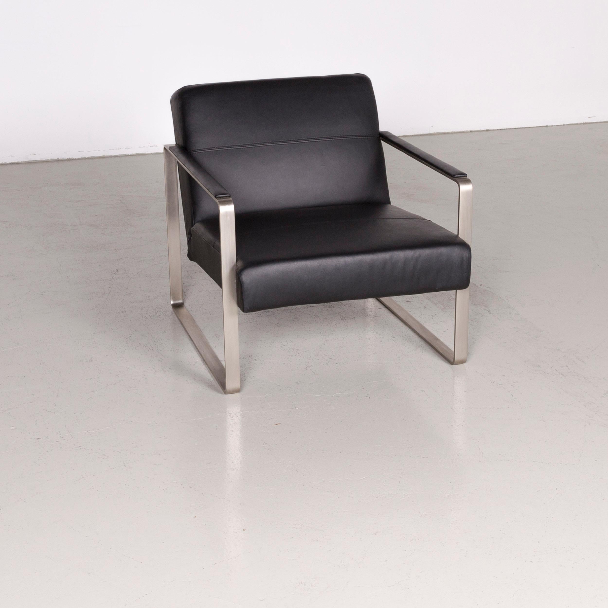 BoConcept designer leather armchair black.