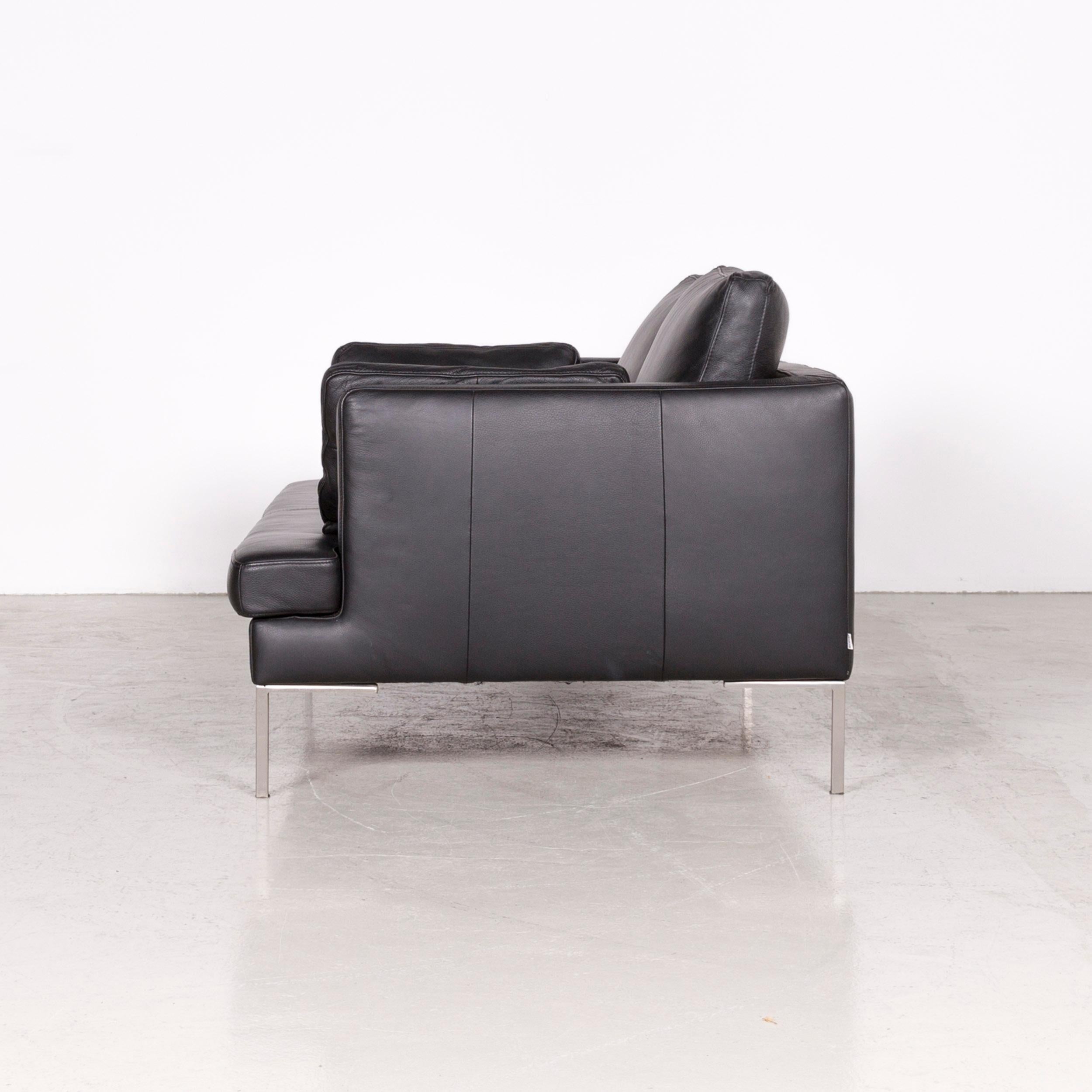 Boconcept Designer Leather Sofa Black Two-Seat Couch For Sale 5