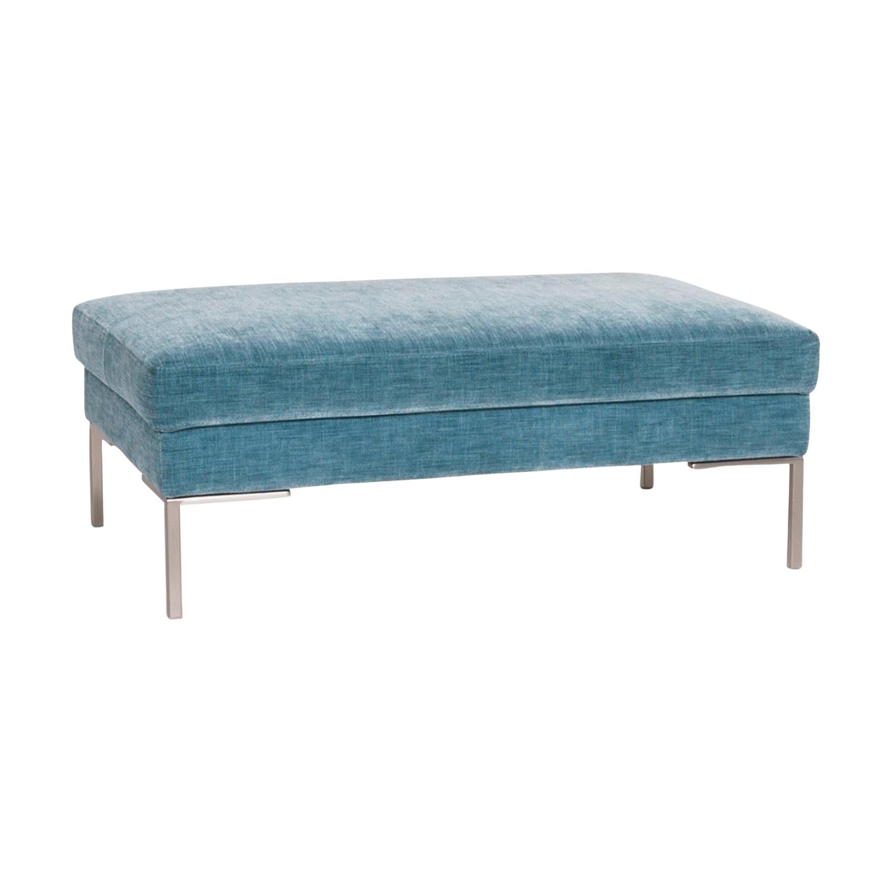 BoConcept Fabric Stool Blue Ottoman at 1stDibs