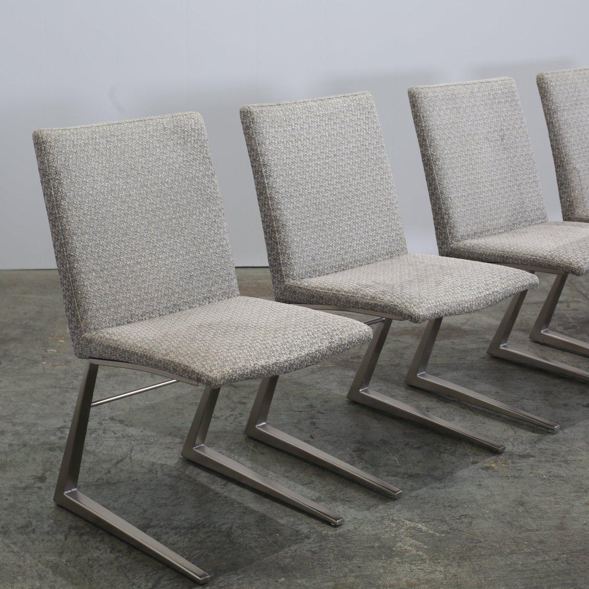 BoConcept Chaises de salle à manger Mariposa en cuir gris, lot de quatre Bon état - En vente à Basildon, London
