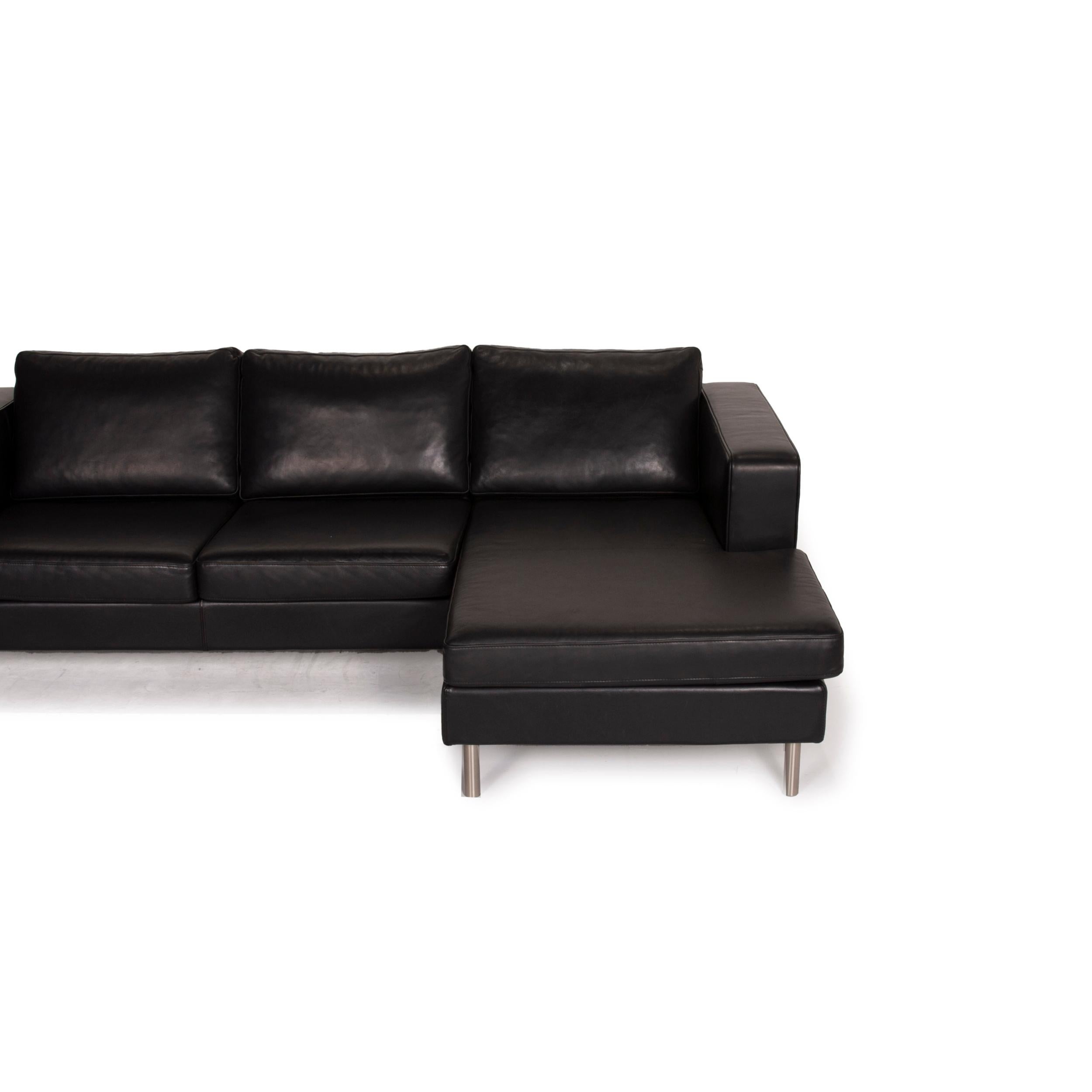 BoConcept Indivi Leather Sof Black Corner Sofa 1