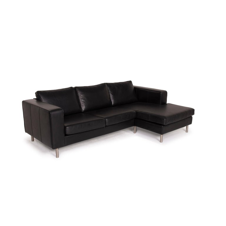 Boconcept Indivi Leather Sof Black Corner Sofa For Sale At 1stdibs