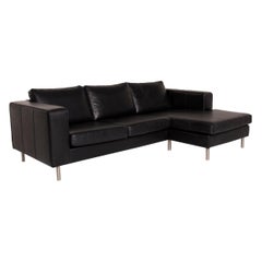 BoConcept Indivi Leather Sof Black Corner Sofa