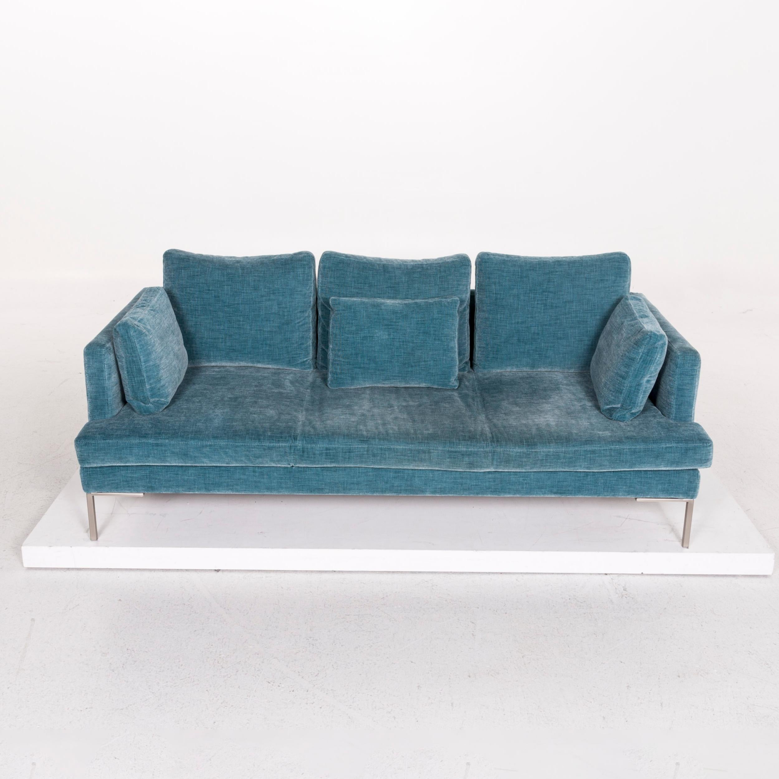 Lithuanian BoConcept Istra Fabric Sofa Blue Three-Seat Couch