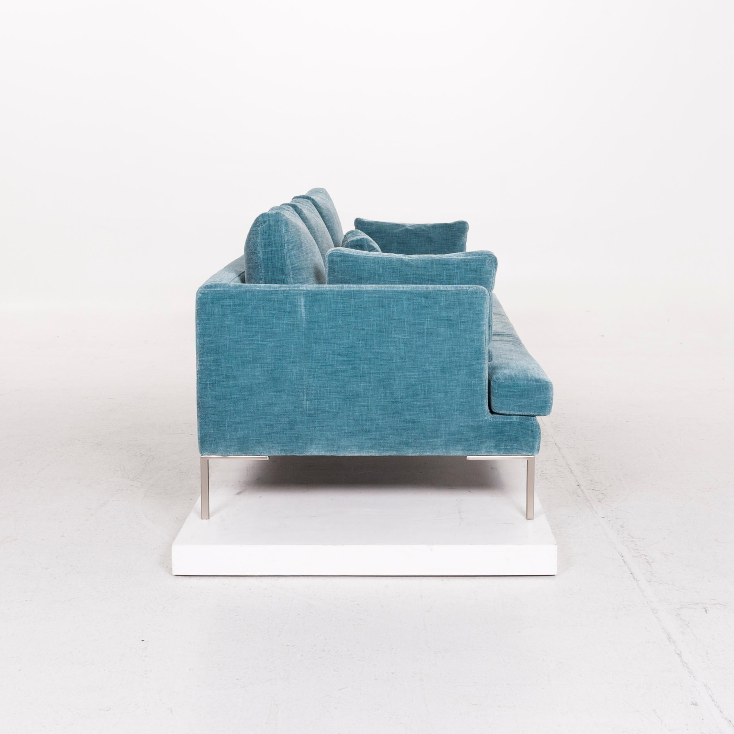 BoConcept Istra Fabric Sofa Blue Three-Seat Couch In Good Condition In Cologne, DE