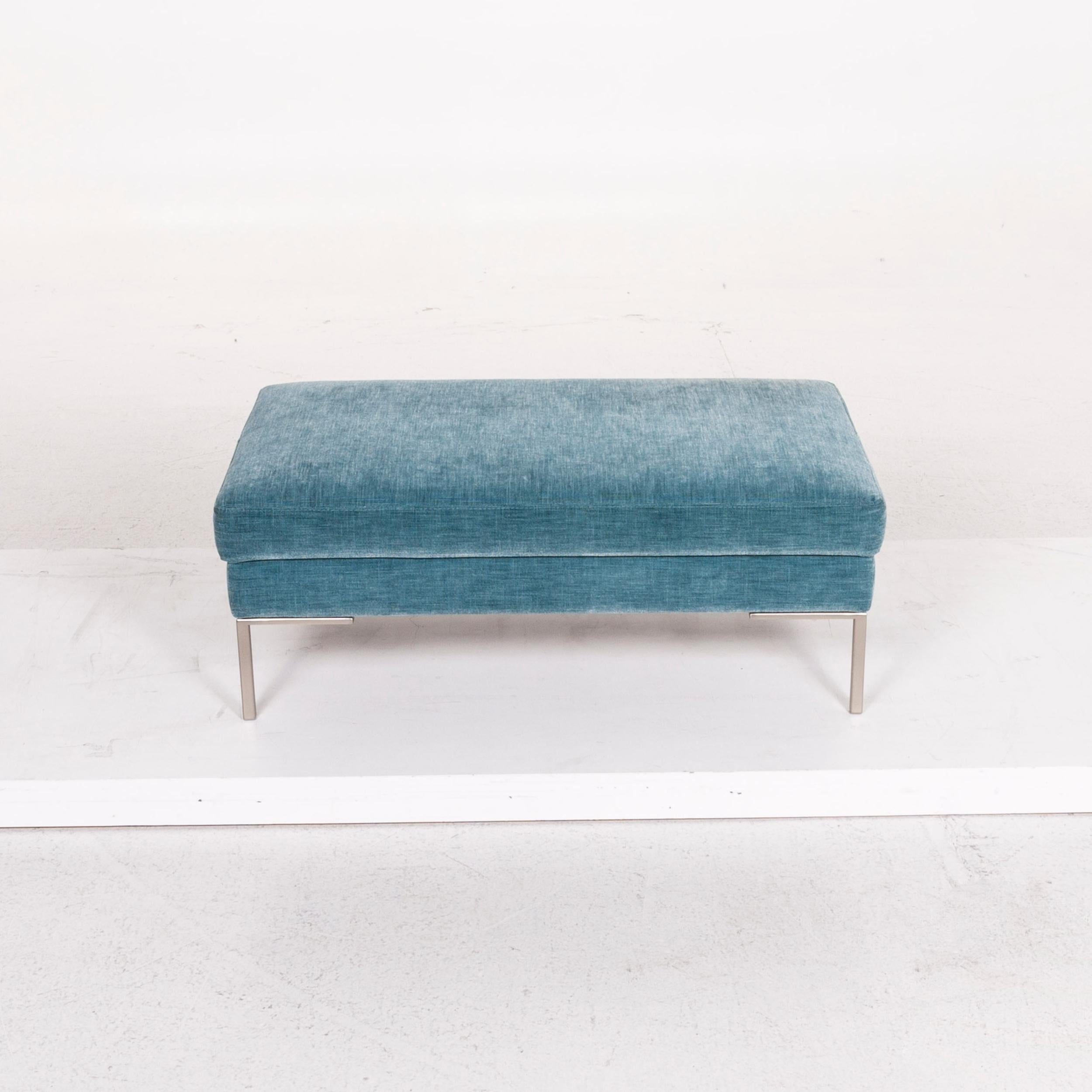 Contemporary BoConcept Istra Fabric Sofa Set Blue 1 Three-Seat 1 Stool