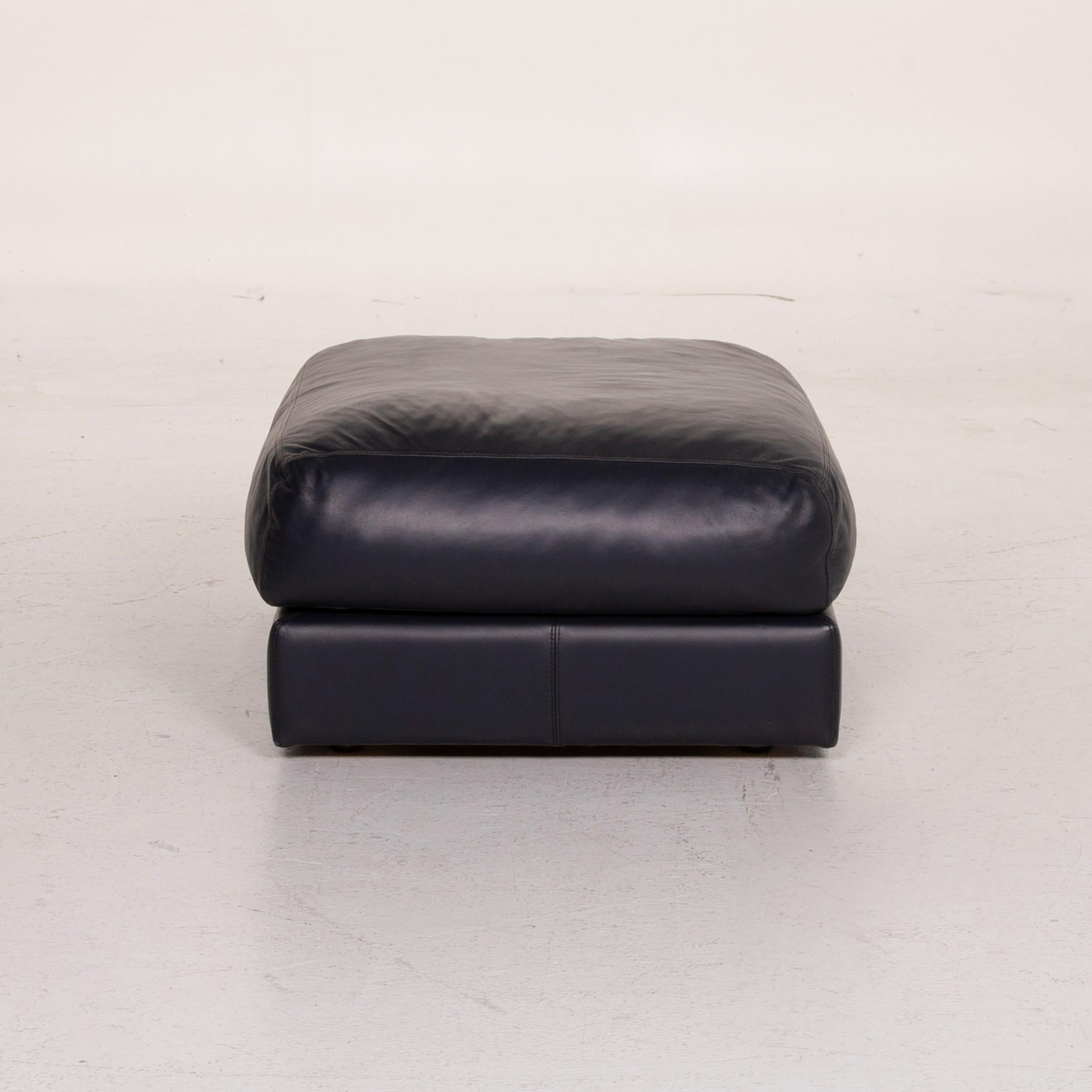 BoConcept Largo Leather Sofa Set Blue Three-Seat Stool For Sale 10