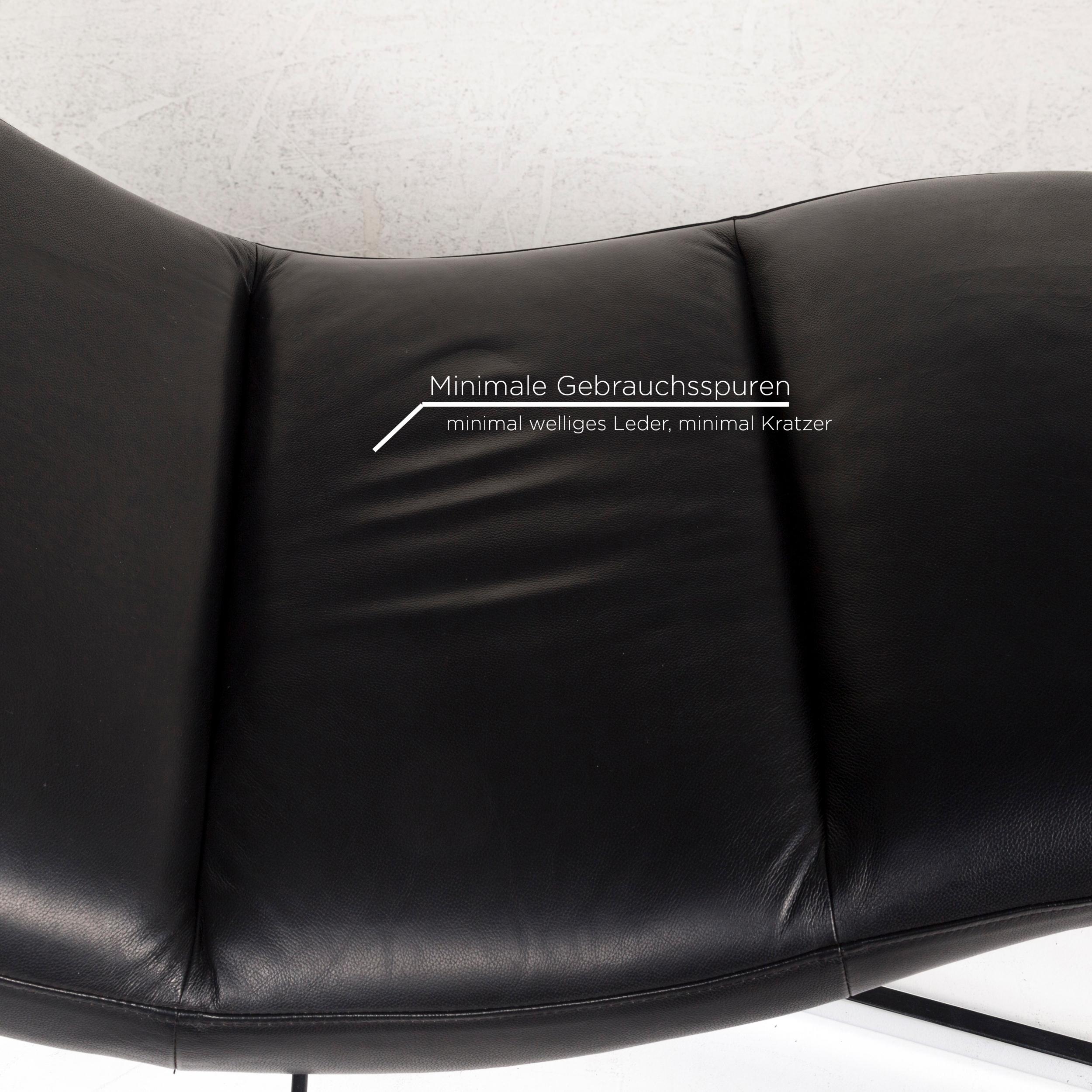 black leather lounger