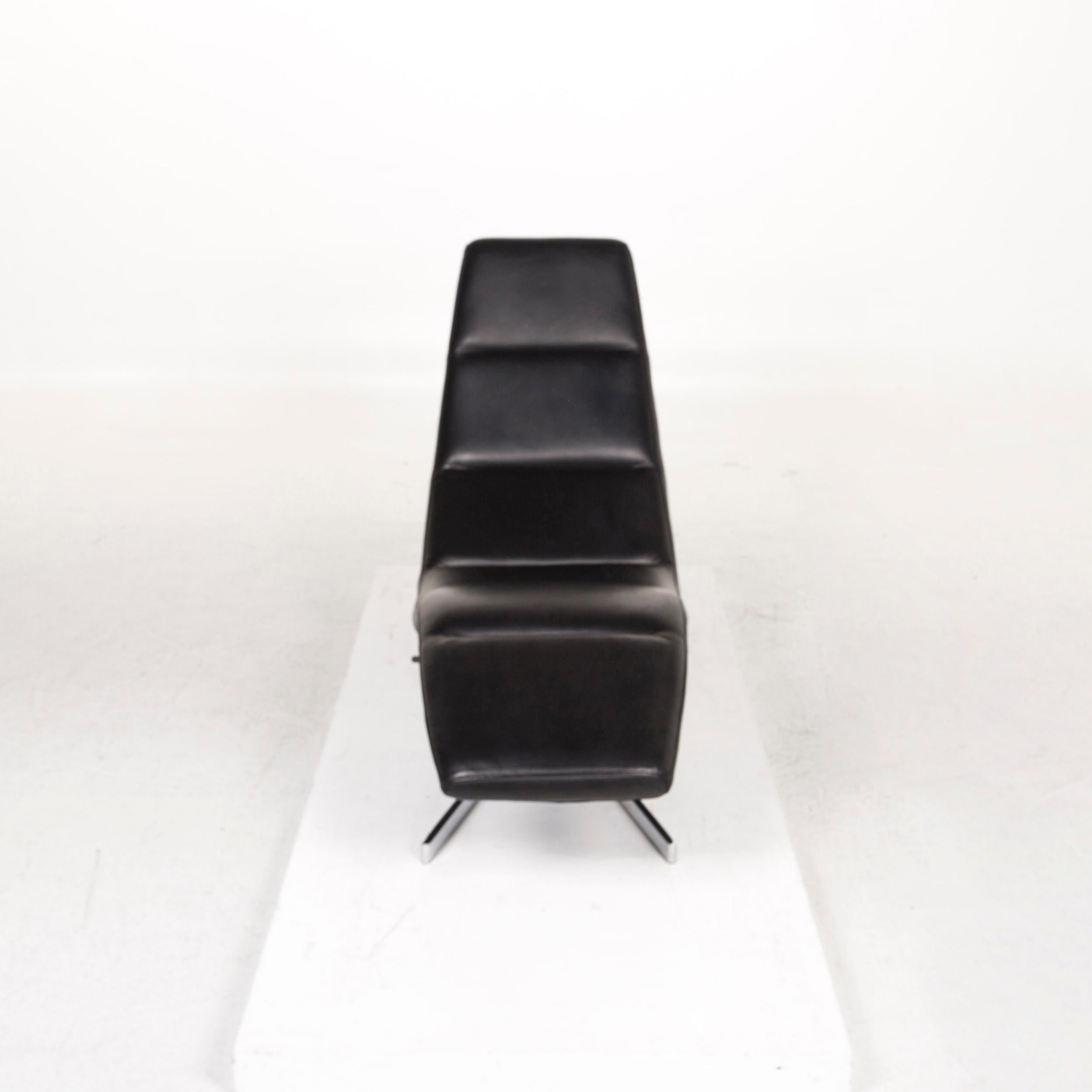 Contemporary BoConcept Leather Lounger Black Relax Function Function