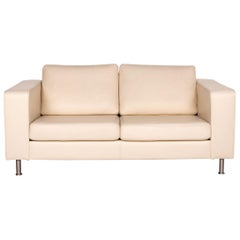 BoConcept Leather Sofa Cream Two-Seat Couch