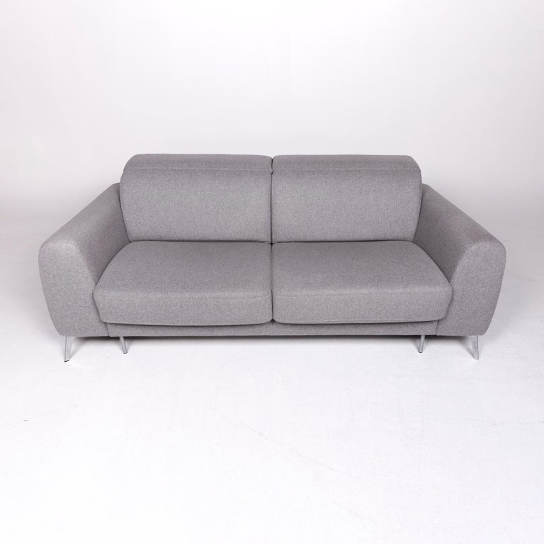 Boconcept Madison Designer Fabric Gray Feature Sofa Bed Two Seat Couch