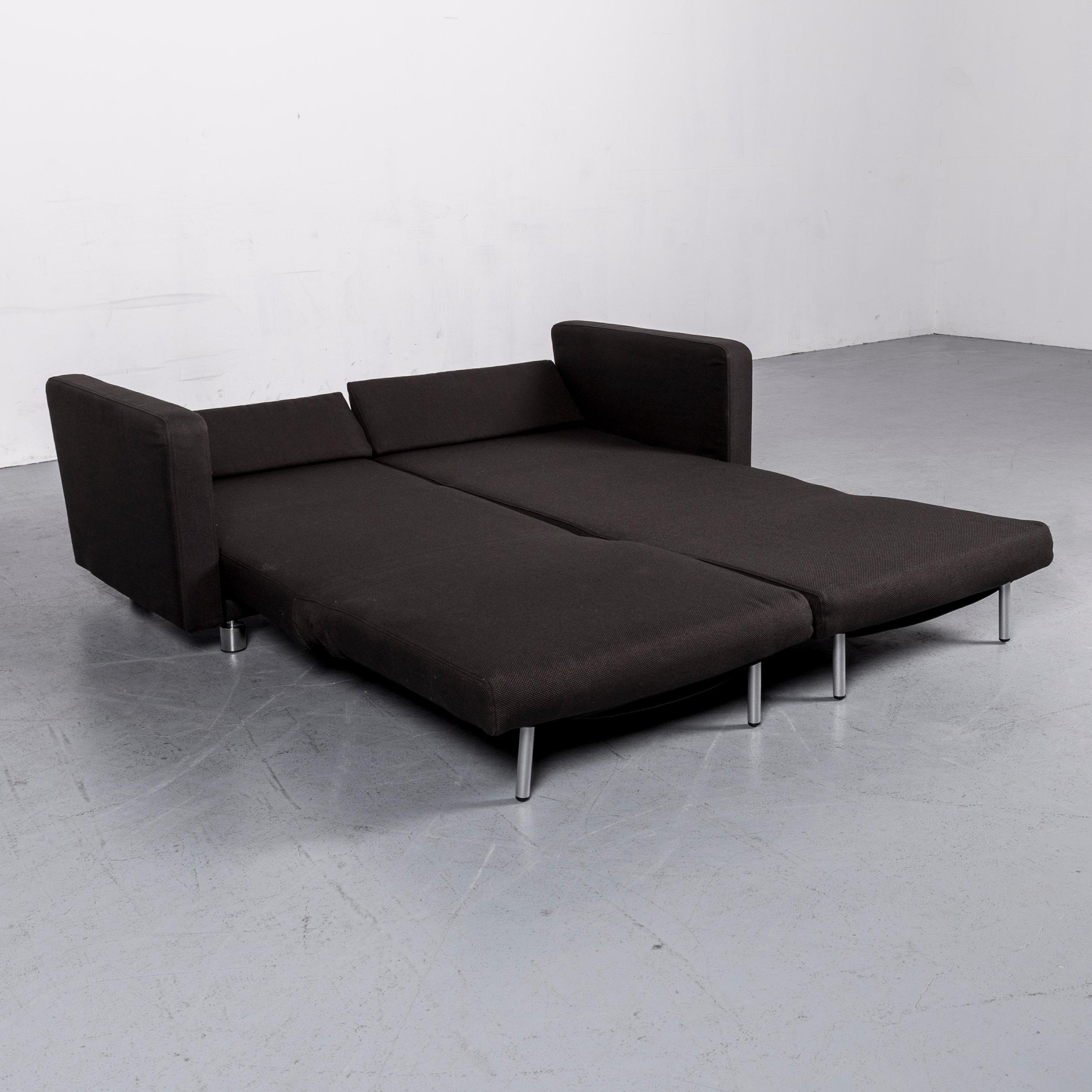 German BoConcept Melo Designer Fabric Sofa Black Two-Seat Couch with Function