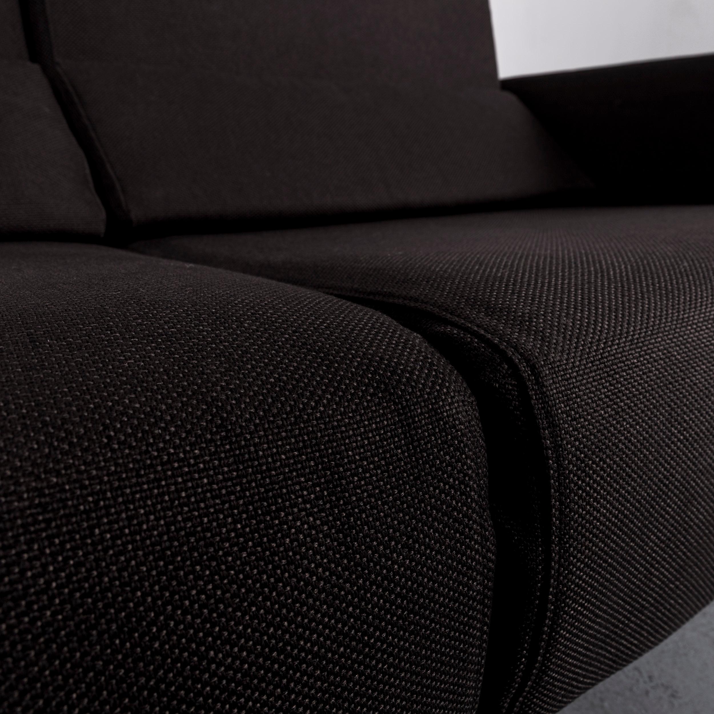 BoConcept Melo Designer Fabric Sofa Black Two-Seat Couch with Function In Good Condition In Cologne, DE