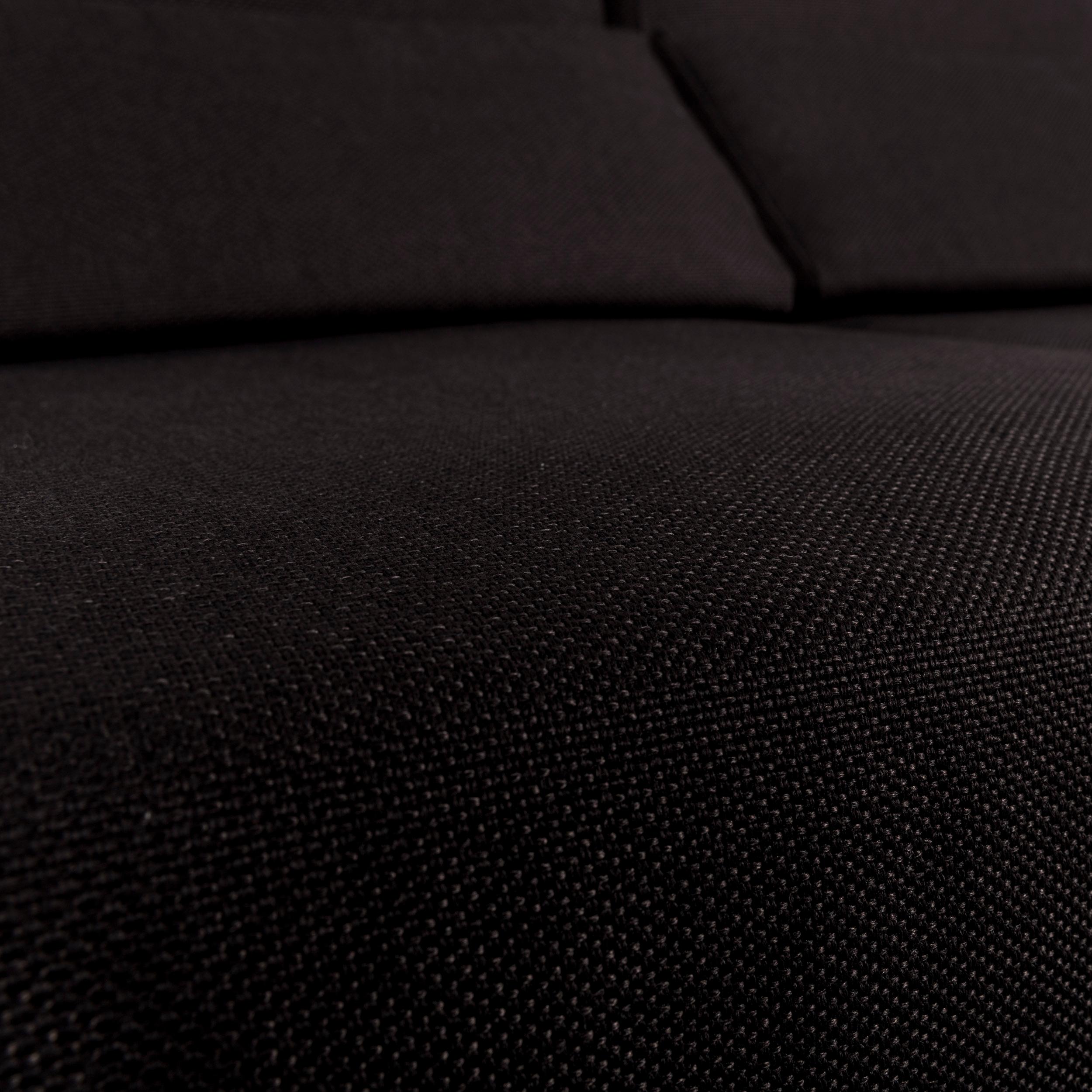Contemporary BoConcept Melo Designer Fabric Sofa Black Two-Seat Couch with Function