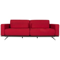BoConcept Melo Designer Fabric Sofa Red Three-Seat Couch with Function