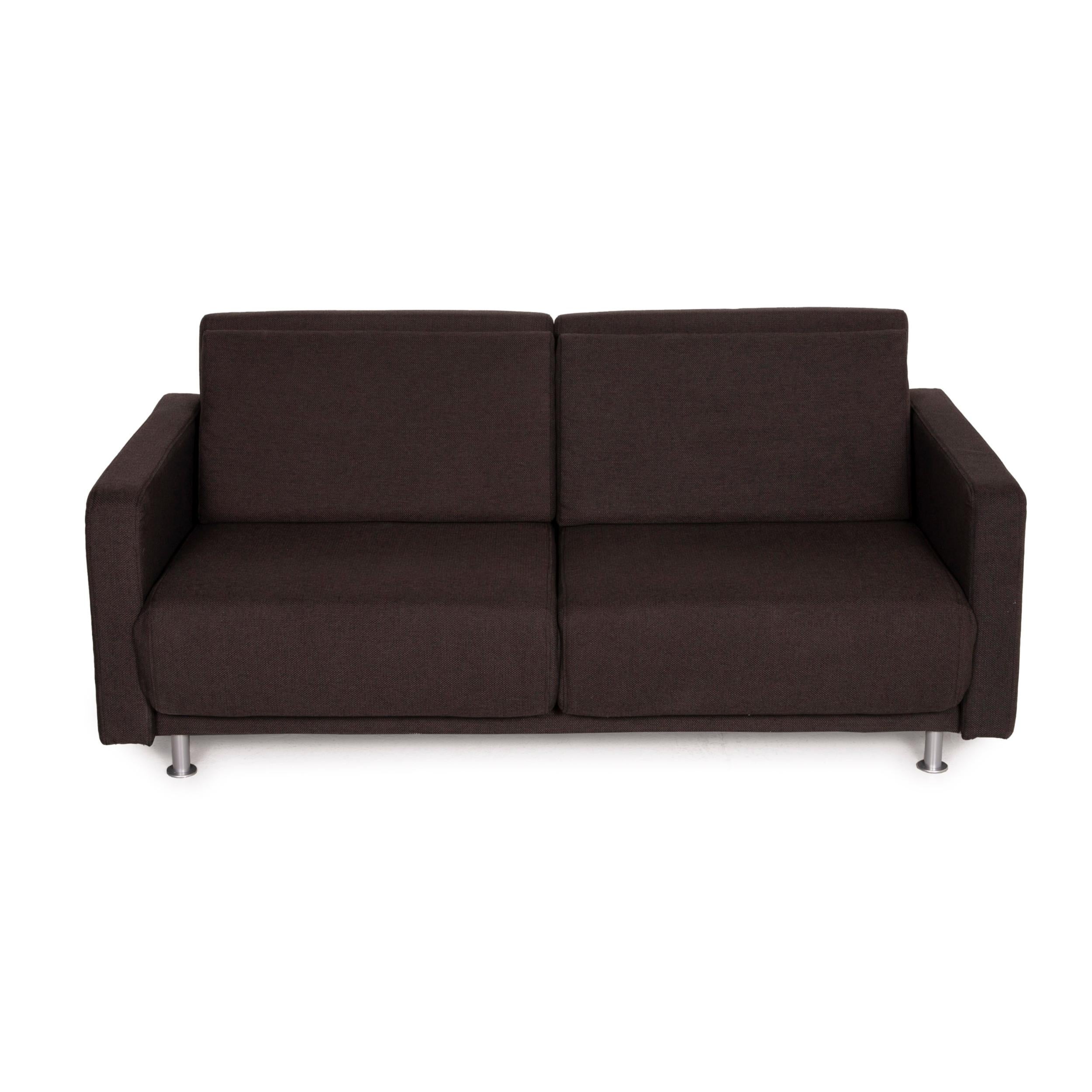 Contemporary BoConcept Melo Fabric Sofa Brown Two-Seater Relax Function Sofa Bed Dark Brown