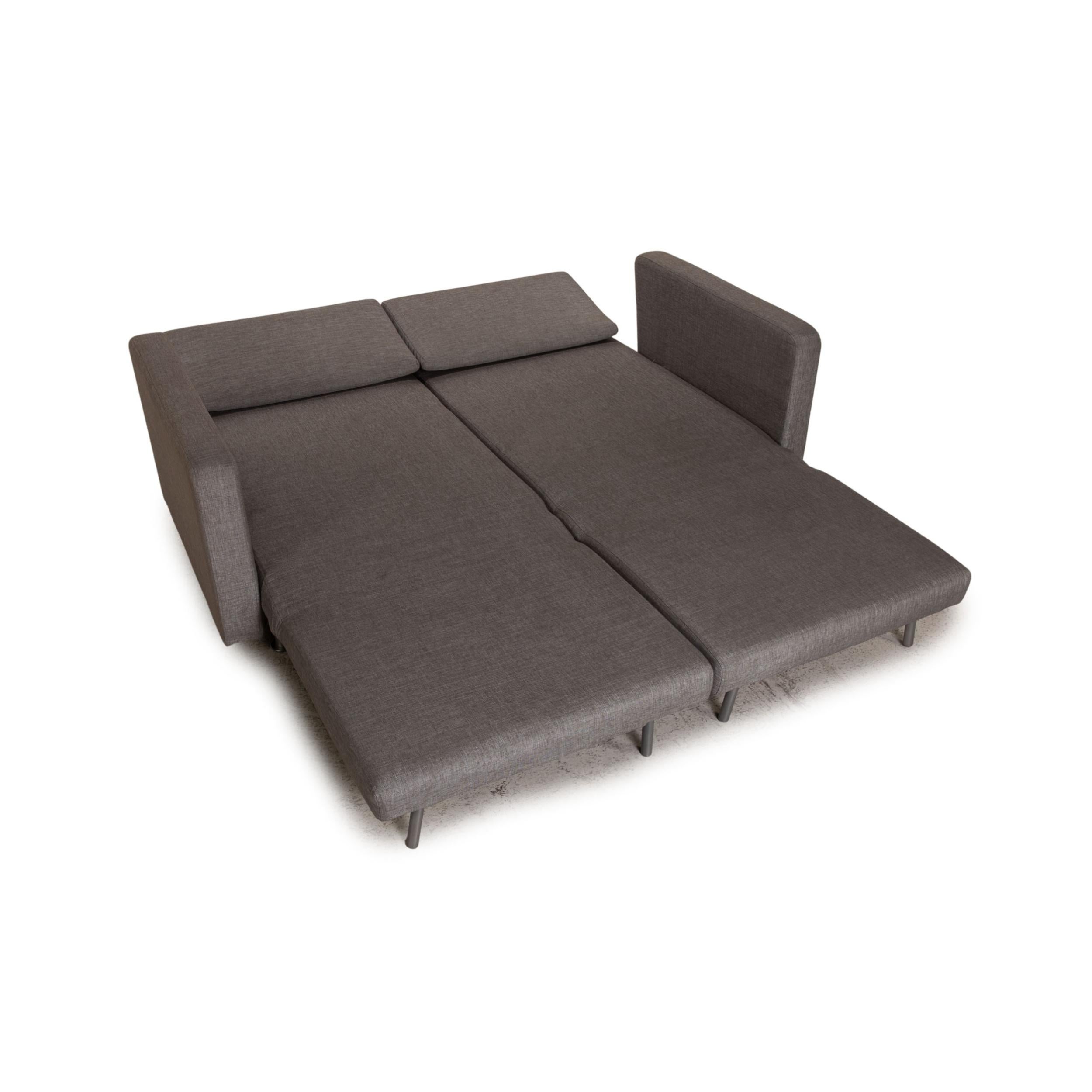 Modern BoConcept Melo Sofa Fabric Gray Two-Seater Couch Function Sleeping Function