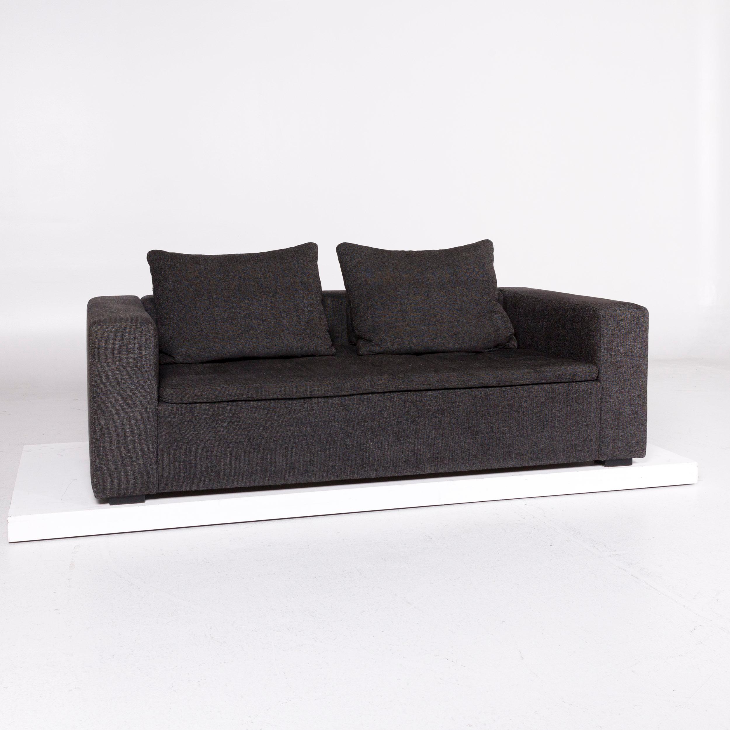 We bring to you a BoConcept Mezzo fabric sofa set anthracite black gray 1 two-seat 1 armchair.

 Product measurements in centimeters:
 
Depth 104
Width 204
Height 80
Seat-height 39
Rest-height 60
Seat-depth 52
Seat-width 159
Back-height