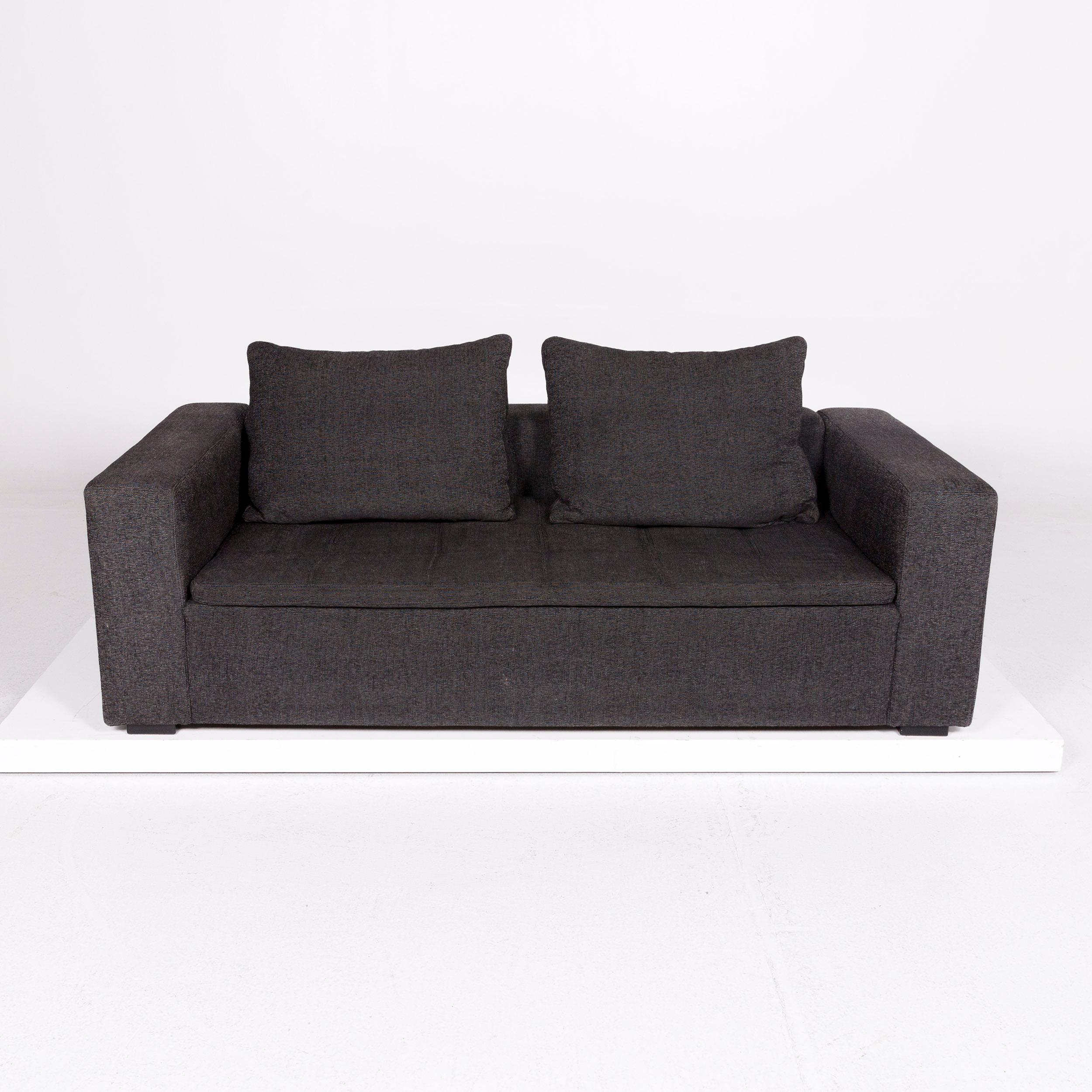 Boconcept Mezzo Fabric Sofa Set Anthracite Black Gray 1 Two-Seat 1 Armchair For Sale 2
